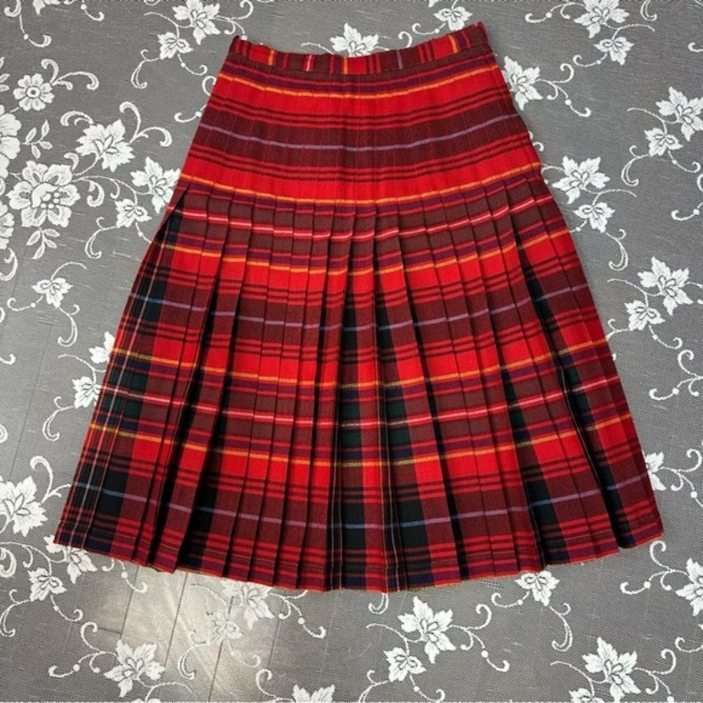Vintage Highland Queen Wool Pleated Skirt